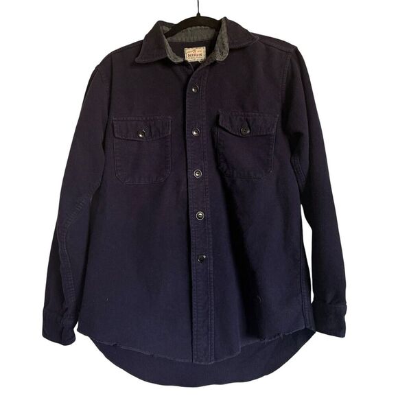 Vintage Deerskin Chamois Button Down Shirt Cabincore Cozy Outdoor Workwear‎ - Picture 1 of 12